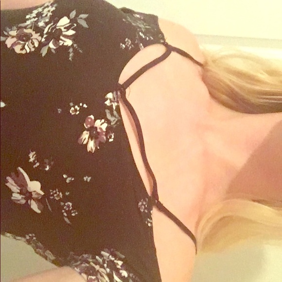 Cute Black summer Dress with Floral Print. Small. - Picture 1 of 5